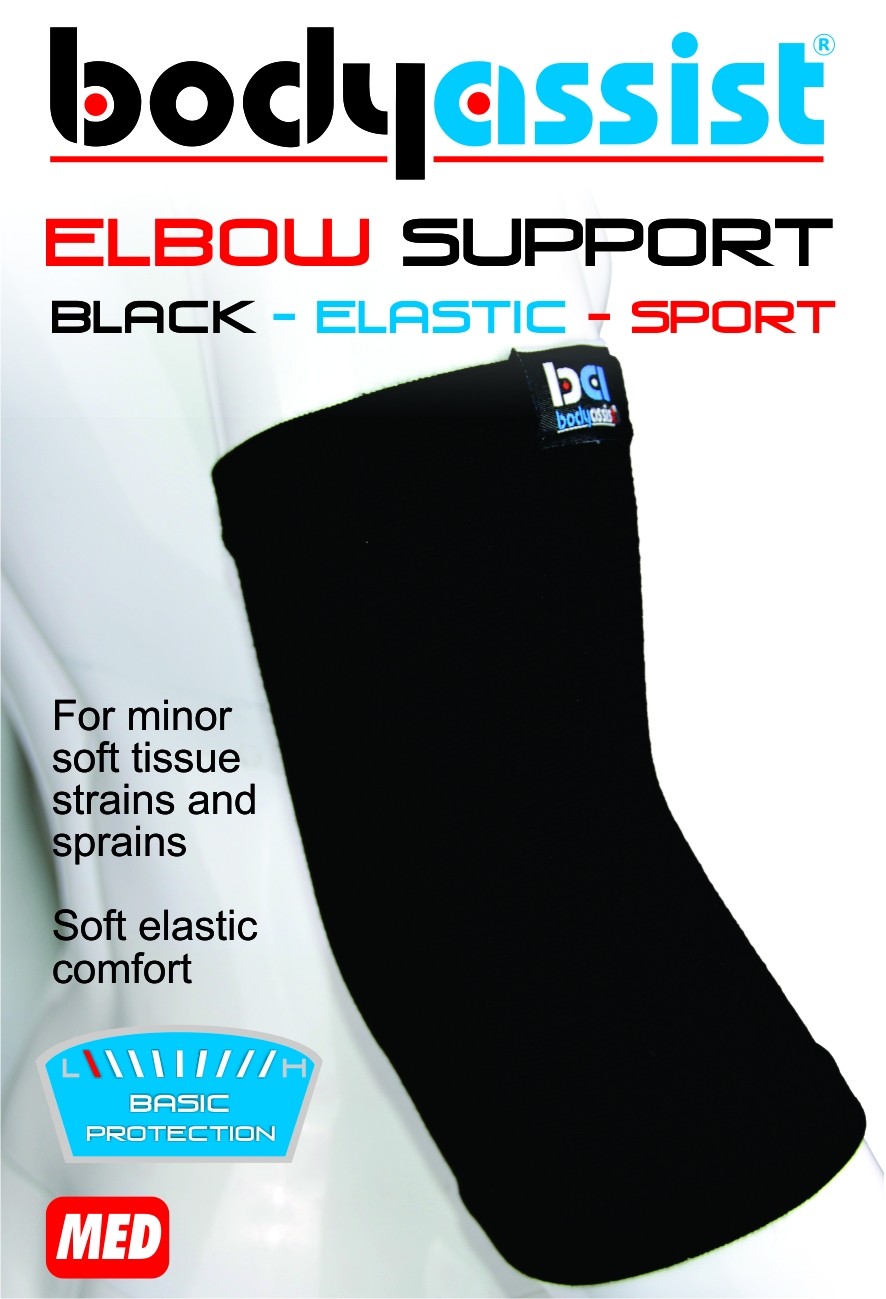 Bodyassist Black Elastic Slip-On Elbow Support